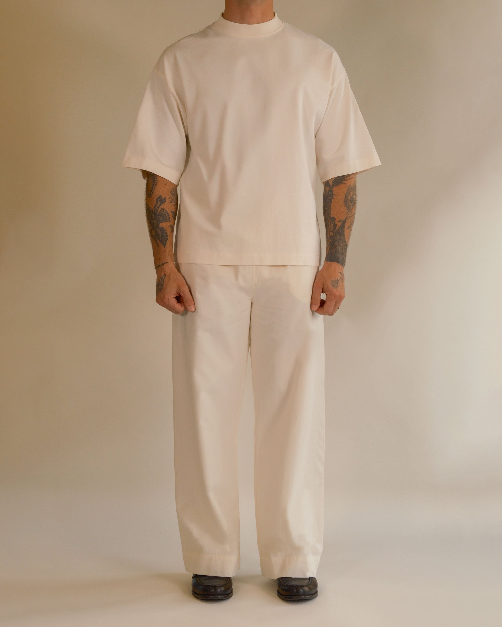 T-Shirt | Ecru + Trouser | Ecru