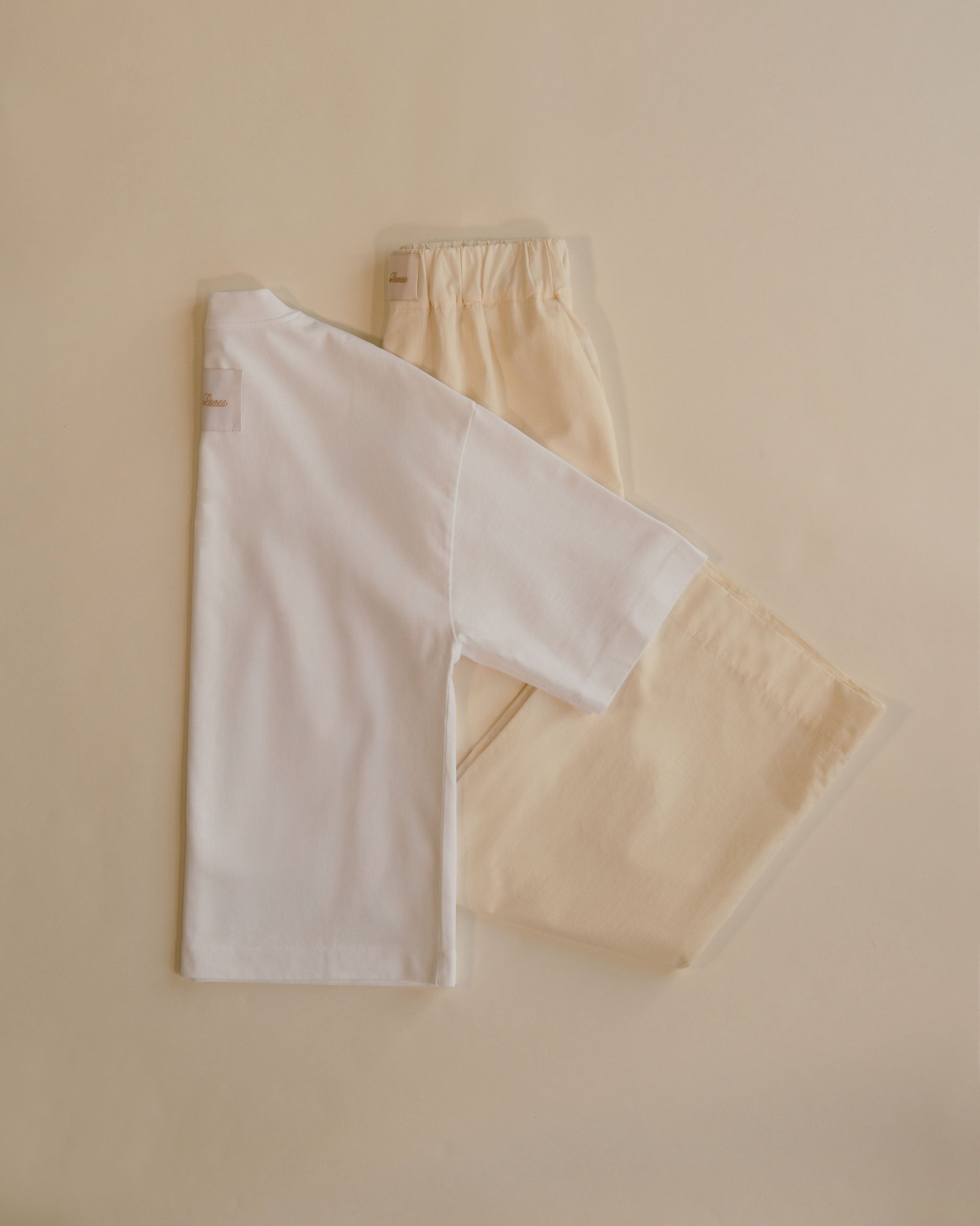 T-Shirt | White + Trouser | Ecru